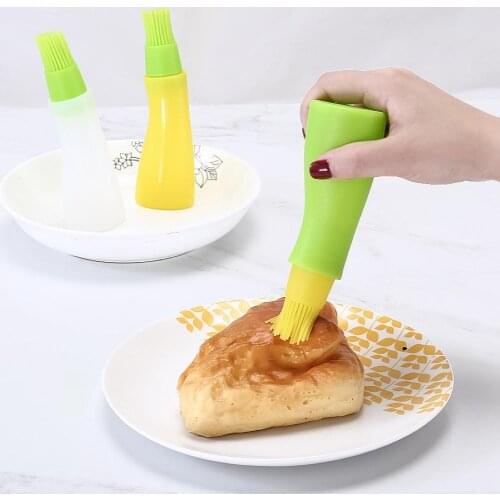 Portable Silicone Oil Dispenser Brush Bottle BBQ Grill Kitchen Baking Cook Tool Baking Oil Brush Cake Butter Bread Brushes
