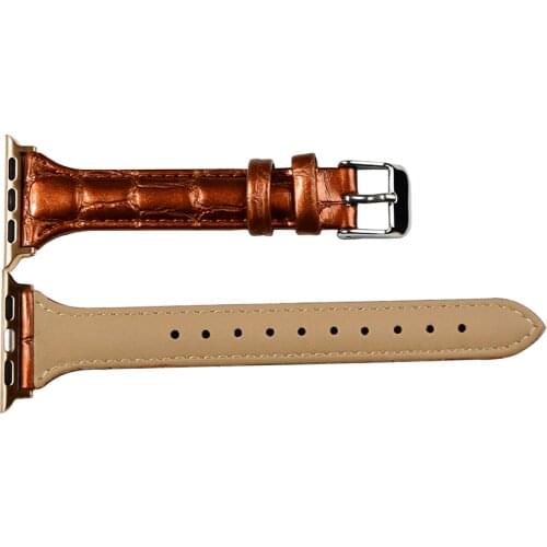 Snake slub Genuine Leather Strap for Apple Watch 44mm 40mm 42mm 38mm Band Womens Bracelet iWatch Series 6 SE 5 4 3 2 1 Wristband