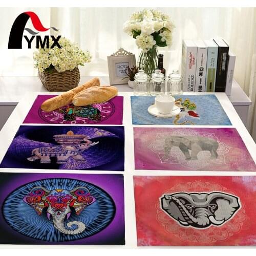 Cute Cartoon Elephant Printed Table Napkins Polyester Cloth Dinner Napkins On The Table Tea Towel serviette de table mariage