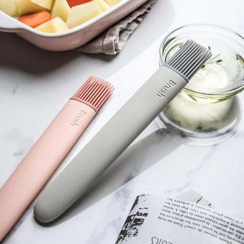 2Pcs/Lot BBQ Brush Silicone Baking Cake Bread Pastry Oil Saucer Honey Butter Brushes Barbecue Household Kitchen Tools Bakeware