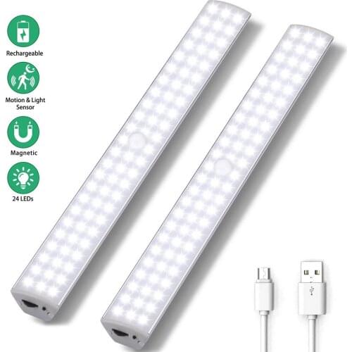 Super bright Dimmable 88 LED Under Cabinet Light USB Rechargeable Motion Sensor Closet Night Lamp Bar for Stairs,Wardrobe