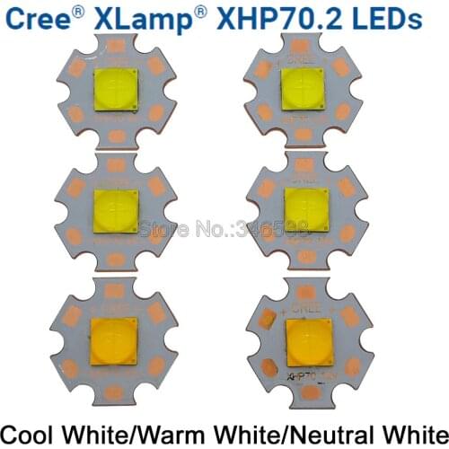 Cree XHP70.2 Cool White / Neutral White / Warm White High Power LED Emitter With 20mm/16mm Copper PCB 12V 6V Input 29W 4292lm