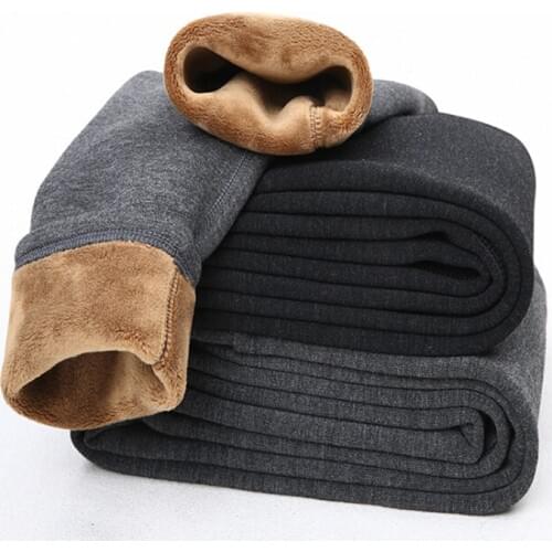 Thermal Underwear Mens Long Johns Pants Cotton Winter Wool Velvet Thermo Underwear Cashmere Bottoms Fleece Warm Male Trousers