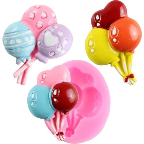 Balloons Silicone Molds DIY Baby Birthday Cake Decorating Tools Cupcake Topper Fondant Mold Candy Clay Chocolate Gumpaste Mould