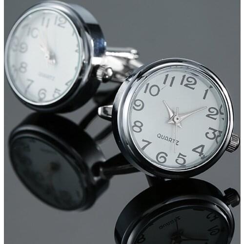 High quality electronic watch cuff link new fashion jewelry brand function watch cuff link mens wedding shirt suit badge pin