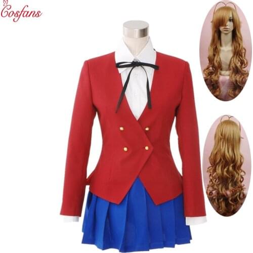 Japan Anime Dragon X Tiger Toradora Aisaka Taiga Cosplay School Uniform Costume Halloween cosplay costumes and wig free delivery