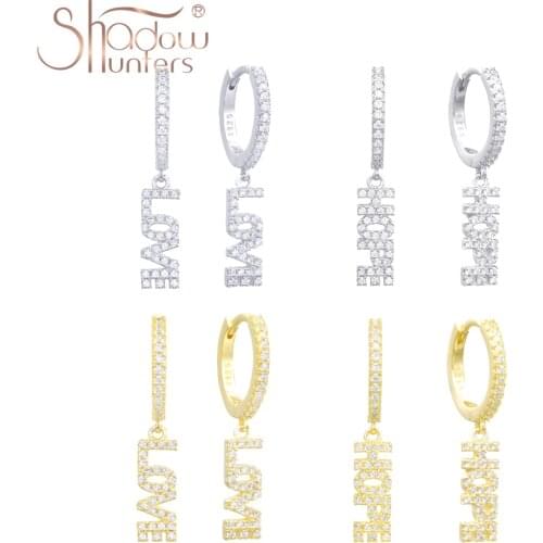 SHADOWHUNTERS Valentines Day Jewelry Earrings LOVE HOPE Letter Drop Earrings Shining Crystal Pendant Women Gift Zircon Piercing