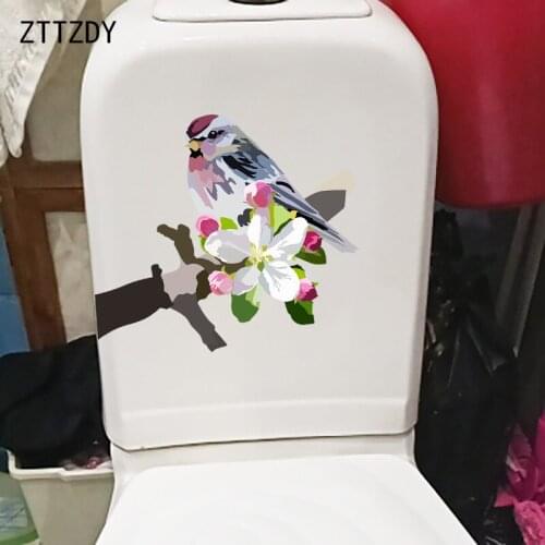 ZTTZDY 24.1×21.7CM Cartoon Bird Funny WC Toilet Decor Stickers Home Room Wall Accessories T2-1411