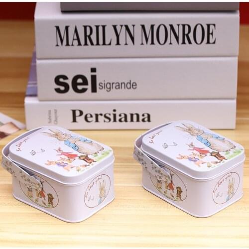 1pcs New Arrival Vintage Small Suitcase Storage Tin Candy Chocolate Earphones Box Home Organizer Portable Gift For Kid Child