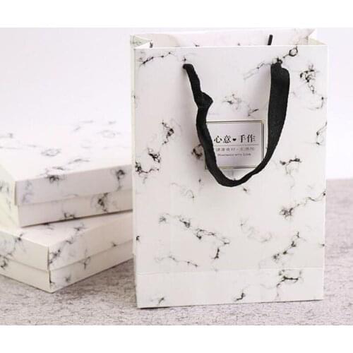 100pcs 27*19*7cm Creative Marble Paper Bag Snow Niang Egg-Yolk Puff Bean Cake Packing bag Moon Cake Gift Bags ZA6058