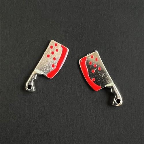 12pcs Halloween Chef Cleaver Pendants Charms Jewelry Making DIY Mens WomenNecklace Bracelet Handmade Crafts Accessories