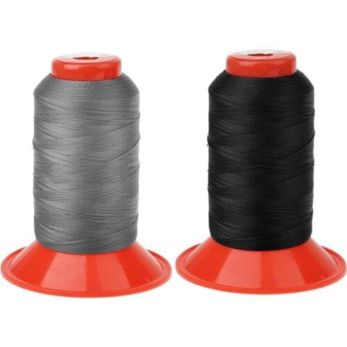 2Pcs STRONG BONDED NYLON SEWING THREAD 500 METRE SPOOL/REEL Black & Gray