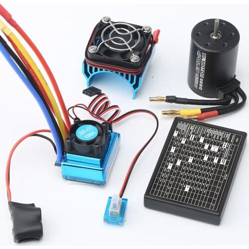 3650 3100KV / 3900KV / 4300KV Brushle Motor & 45A 60A 80A 120A ESC & Programmer Car Combo for 1：8/ 1:10 RC Car/Boat Part