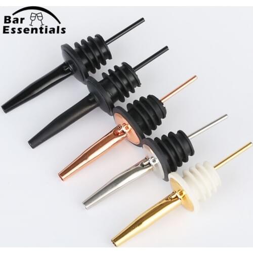 4pcs Stainless Steel Bottle Pourer Liquor Spirit Pourer Dispenser Free Flow Wine Bottle Pour Spout Stopper Barware