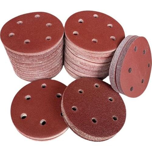 5/10PCS 125mm Hook & Loop Sanding Discs 6 Hole Sandpaper Orbital Sander Pads 40-800 Grit