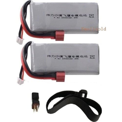2pcs RC Lipo Battery 7.4V 3500mAh up to 7000mah 2s 40C Max 60C For Wltoys 12428 12423 feiyue 03 Q39 FY07 RC Car parts Battery