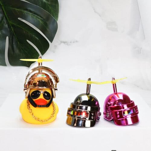 Car Decoration Accessories Small Black Duck Helmet Cute Car Accessories Broken Wind Duck Helmet Cap Ornament Gift