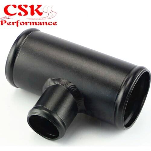 Aluminium T Shape Tube Pipe Joiner for 35mm OD BOV Adapter 2" / 2.25" / 2.5" OD Black