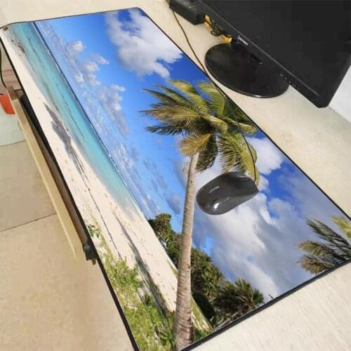 Mairuige Palm Beach Scenery Speed Version Large Gaming Mouse Pad Lockedge Mouse Mat for Laptop Computer Desk Pad Keyboard Mat