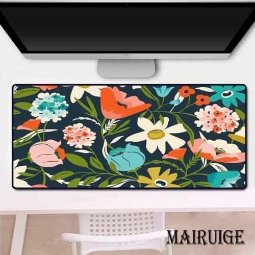 Mairuige Cartoon Flowers Large Art Mouse Pad Kawaii Room Decor Gamer PC Laptop Desk Mat Computer Keyboard Gaming Accessories Rug
