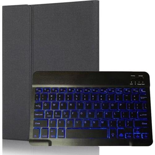 Smart Cover with Pencil Slot for iPad Pro 11 2020 Magnet Fabric Leather Case with 7 Colors Backlit Keyboard for iPad Pro 11 Case