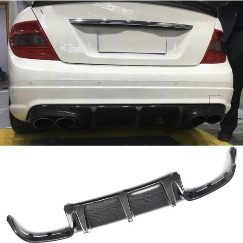 For W204 C63 AMG Carbon Fiber Rear Bumper Diffuser Lip Spoiler for Mercedes Benz C-Class W204 C63 AMG Sedan 4 Door 2008-2011