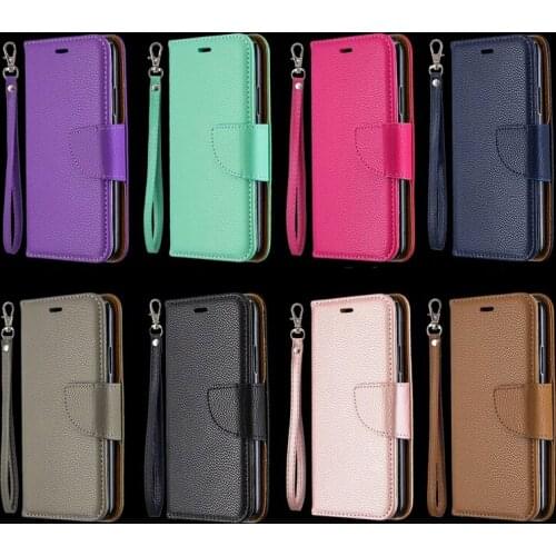 For Iphone 11 XS MAX XR X 8 7 6 6S Galaxy S10 S10e PU Leather Wallet Case Litchi Leechee Flip Holder ID Card Slot TPU 60PCS