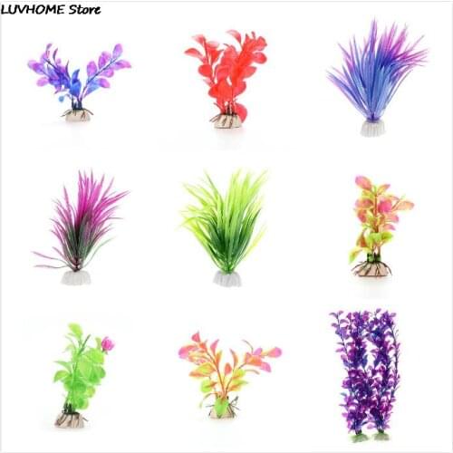 Hot Artificial Plastic Water Plant Grass Aquarium Decorations Plants Fish Tank Grass Flower Ornament Decor Aquatic Accessories