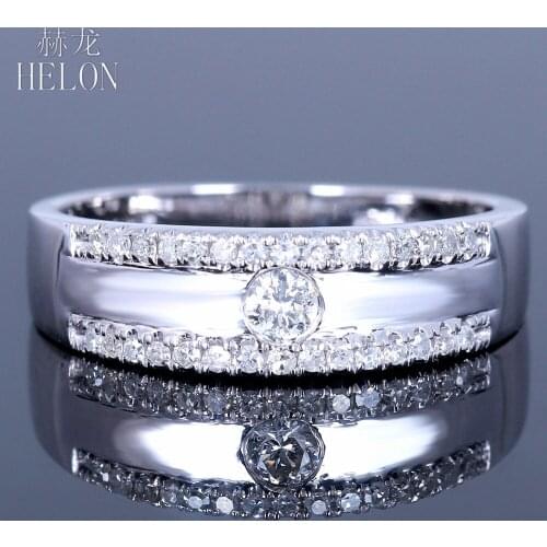 HELON Moissanite Ring 925 Sterling Silver 100% Genuine Test Positive Moissanite Diamond Enagement Wedding Anniversary Women Ring