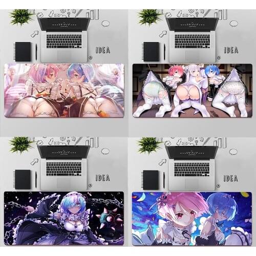 Gaming Mouse Pad Large Mouse Pad PC Gamer Computer Mouse Mat Re Zero Rem Anime Mousepad Keyboard Desk Mat XXL Carpet Mause Pad