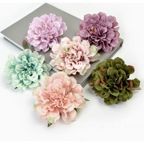 5pieces 9cm Artificial Peony Flower Heads Fall Vivid Silk Fake Flowers For Home Wedding Decoration DIY Decorative