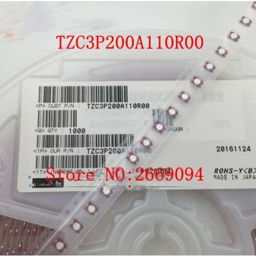 100PCS/LOT TZC3P200A110 SMD 5-20PF 3x4mm 100V Murata Red Ceramic Trimmer Capacitor TZC3P200A110R00