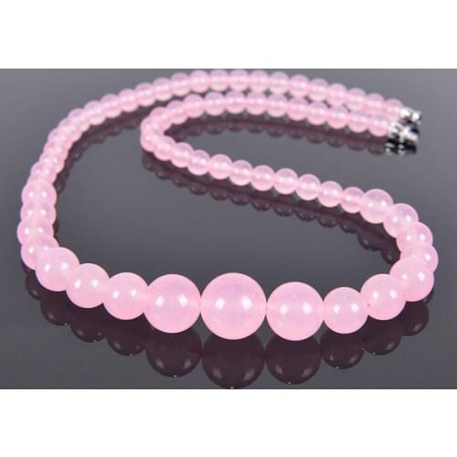 Fashion Round Bead Light Yellow Stone Necklace Natural Stone 6-14mm Yoga Balance Reiki Healing Women Jewelry J007