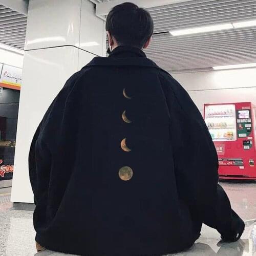 Lapel tooling jacket mens loose trend Joker casual plus cashmere mens jacket