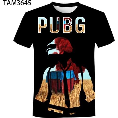 Pubg 3D Anime Shooting Games 2021 Hot Mens Summer Round Neck Short Sleeve T-Shirt Boys Girls Childrens Street Cool Top