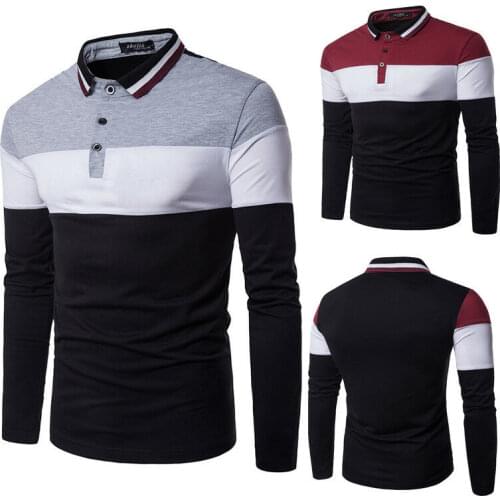 Mens Casual Shirts Long Sleeve Polos Jerseys Slim Fit Clothing Leisure Tops
