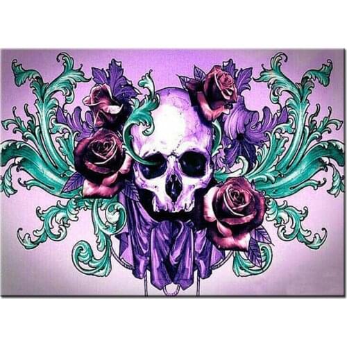 5D Diy Diamond Painting Set Skull Rose Cross Stitch Kits Mosaic Embroidery Full SquareRound Drill Home DecorationsZP-2847