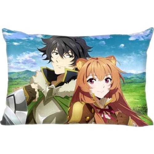 Tate No Yuusha No Nariagari Pillowcase Satin Fabric Bright Rectangle Zipper Pillow Cases Home Wedding Decorative For Friend Gift