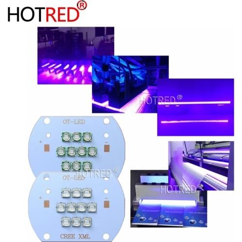 New 100W CREE XML T6 UV Purple LED 365nm 370Nm 395NM Bulbs Lamp Ultraviolet COB LED Copper PCB for uv light Flatbed Printer glue