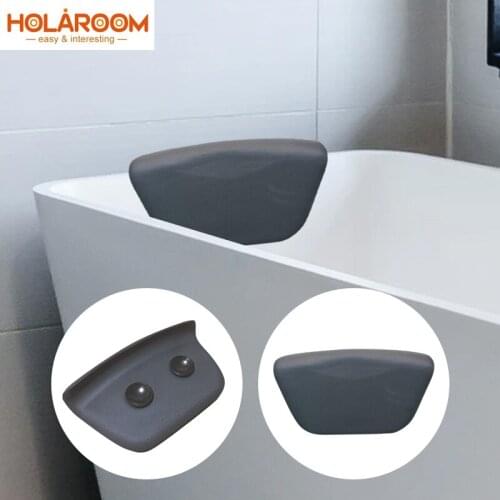 HOLAROOM Hot-Spa Bath tub Pillow PU Bath Cushion With Non-Slip Suction Cups, Ergonomic Home Spa Headrest For Relaxing Head, Neck