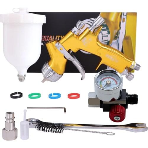 Professional Spray Gun GTI Pro Painting Gun TE20/T110 1.3/1.8mm Nozzle Water Based Air Spray Gun With Air Regulator Gauge