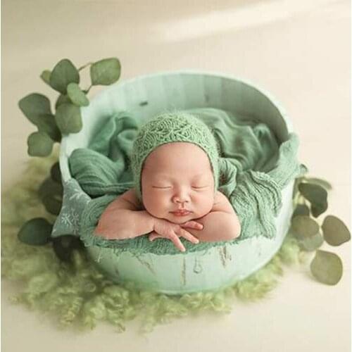 Baby Photography Props Wooden Basin Newborn Pose Auxiliary Tub Pot Infants Photo Shooting Accessory