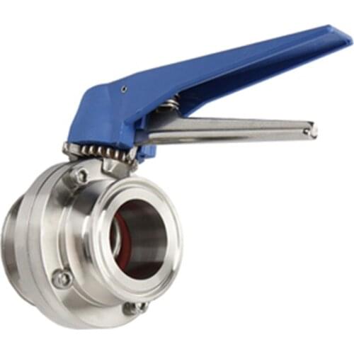 S304 Stainless Steel Sanitary 1.5" Tri Clamp Butterfly Valve Squeeze Trigger for Homebrew Dairy Product