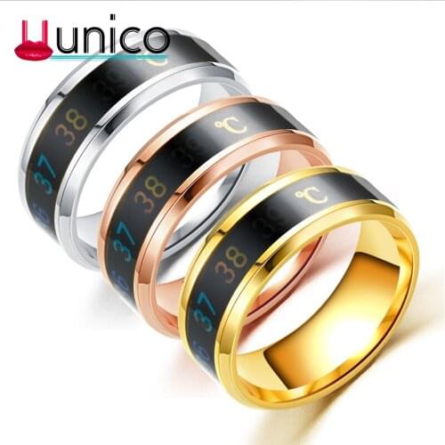 UUNICO 2019 European and American fashion new will feel the temperature of the couple ring mood temperature display ring gift Z9