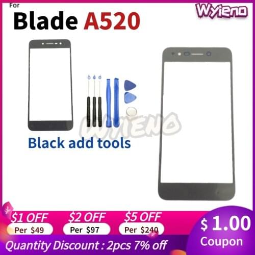 Wyieno Black Glass Panel For ZTE Blade A520 BA520 Outer Glass Lens Screen ( Not Front Touch Sensor Digitizer LCD Display )