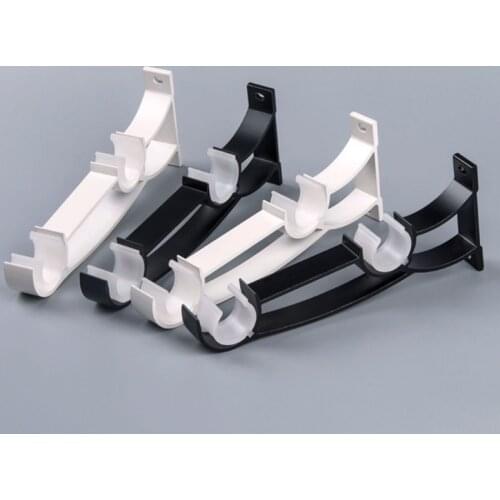 1pc Double Curtain Rod Brackets Window Hardware Holder Home Decor Mar-12