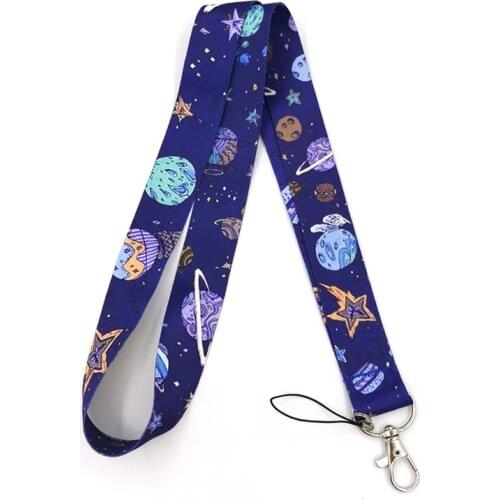 100pcs Universe star Fashion simple keychain mobile phone neck lanyard key ID card mobile phone USB key lanyard