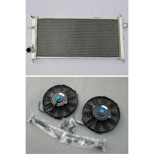 42MM Aluminum Radiator+2*Fan For Opel Vauxhall Nova GTE GSi 2.0 16v Turbo High Performance
