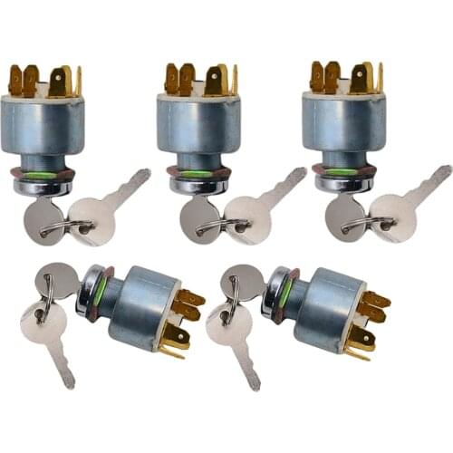 5x Universal Ignition Barrel Key Switch 4 Keys Boat Car Bikes Kit Waterproof