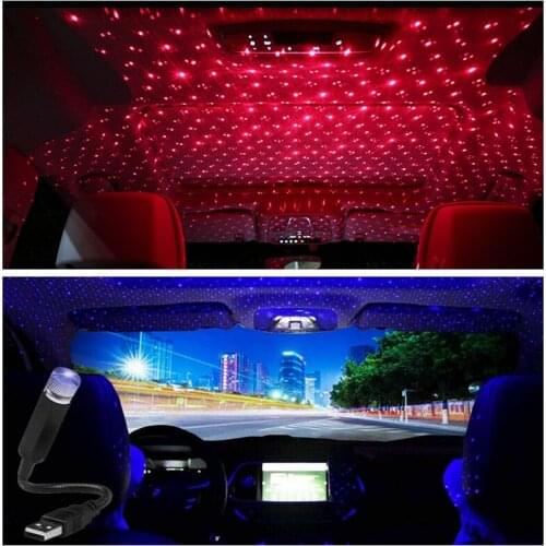 Car Starry Light Interior LED Star Laser Atmosphere Ambient Projector Lights USB Roof Decoration Sky Night Lamp Auto Accessories